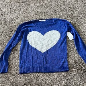 Blue Heart Sweater